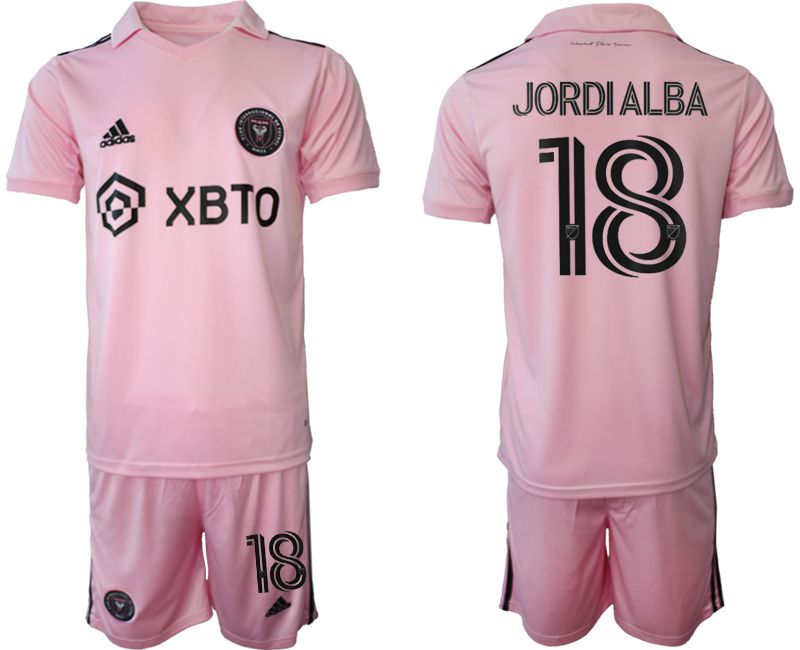 Men 2023-2024 Club Inter Miami CF home pink #18 Soccer Jersey